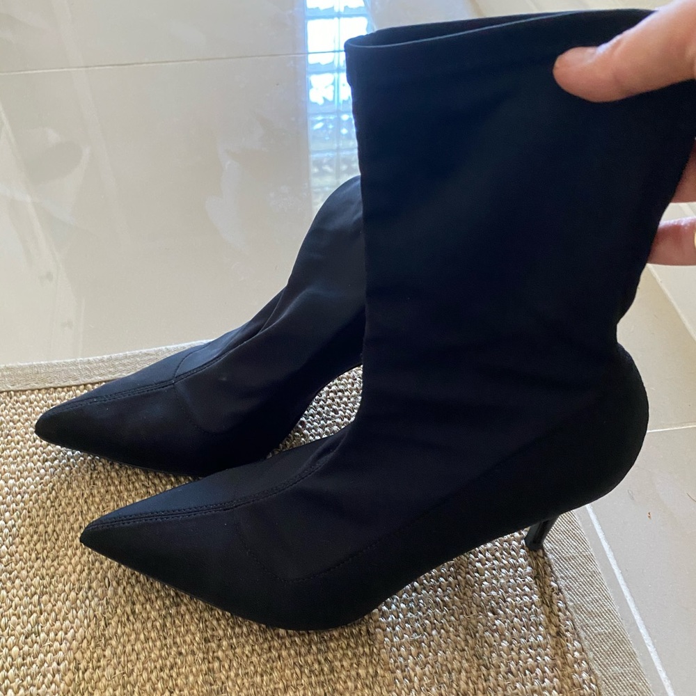 Mango pointed toe sock boots